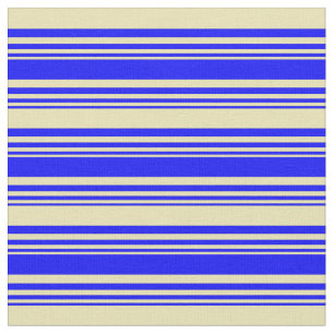 Tecido Padrão de Linhas/Faixa Azul e Tan