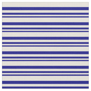 Tecido Padrão de Linhas/Listras Azul e bege