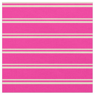 Tecido Padrão de Linhas/Listras Tan e Deep Pink
