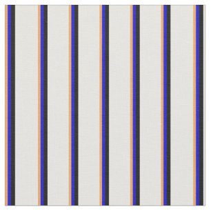 Tecido Padrão de Linhas Marrom, Azul, Preto e Branco