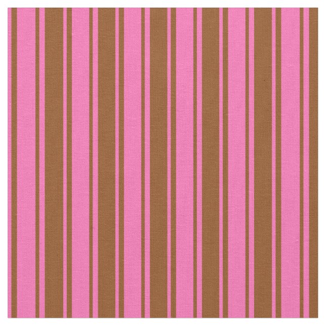 Tecido Padrão de Linhas Rosa Quente e Castanho (Detalhe)