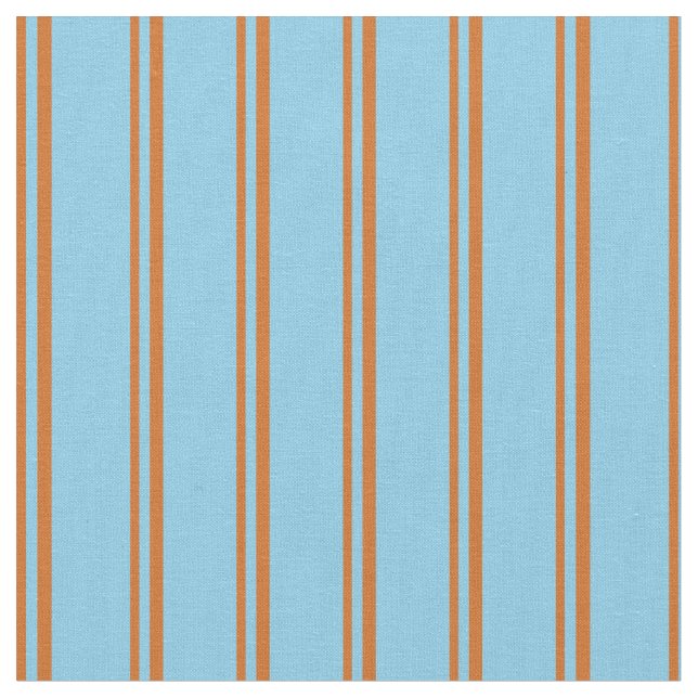 Tecido Padrão de Linhas/Stripes Azuis de Chocolate e Céu (Detalhe)