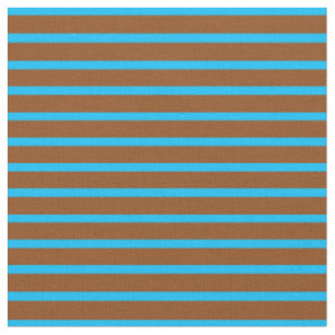 Tecido Padrão de Linhas/Stripes Azuis e Marrons de Céu Pr