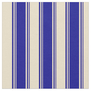 Tecido Padrão de Linhas/Stripes Azul Escuro e Tan