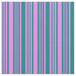 Tecido Padrão de Linhas/Stripes Coloridas de Teal e Viole