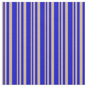 Tecido Padrão de Linhas/Stripes Coloridas Tan e Azul