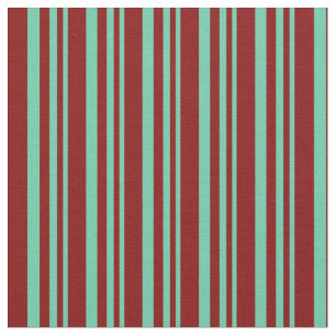 Tecido Padrão de Linhas/Stripes de Aquamarino e Maroon
