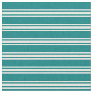 Tecido Padrão de Linhas/Stripes de Creme de Teal & Mint