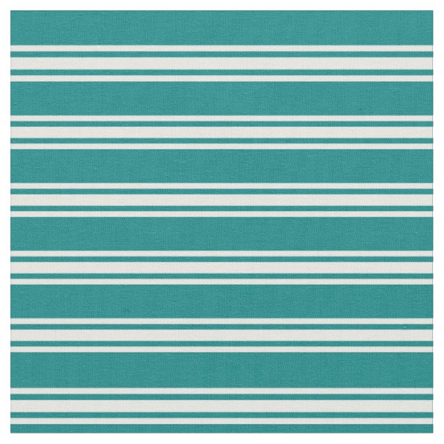 Tecido Padrão de Linhas/Stripes de Creme de Teal & Mint (Detalhe)