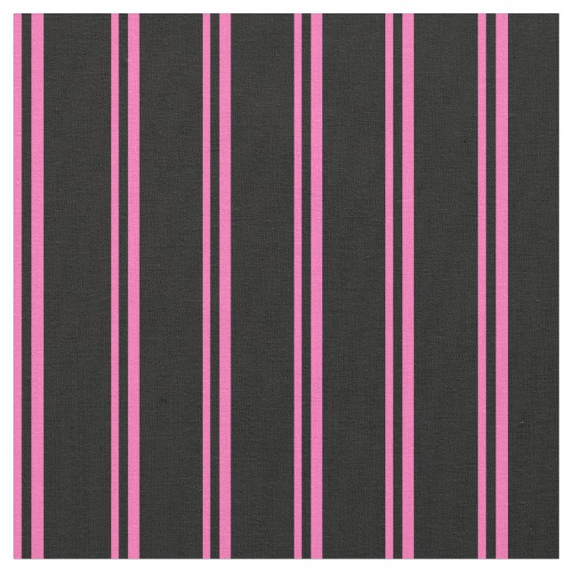 Tecido Padrão de Linhas/Stripes Rosa e Preto Quente (Detalhe)