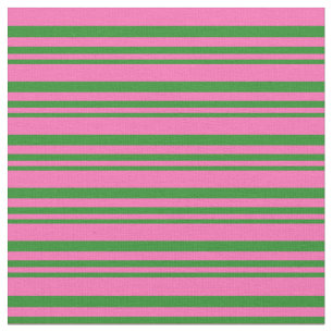 Tecido Padrão de Linhas/Stripes Verde e Rosa Quente da Fl