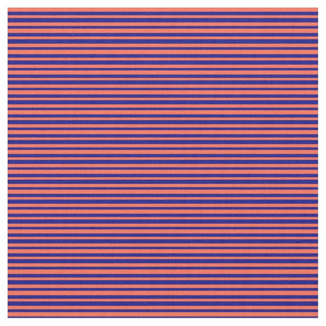 Tecido Padrão de Linhas/Stripes Vermelhas e Azuis (Detalhe)