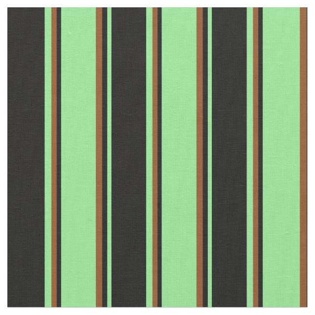 Tecido Padrão de Linhas Verde Claro, Preto e Castanho (Detalhe)