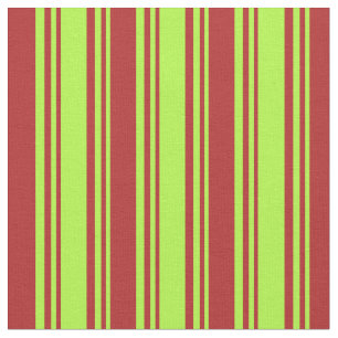 Tecido Padrão de Linhas Verdes e Vermelhas Claras