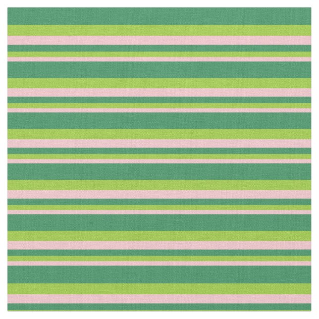 Tecido Padrão de Linhas Verdes Rosa, Verde e Mar (Detalhe)