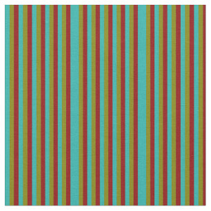 Tecido Padrão de Linhas Verdes, Vermelhas Escuras e Verde