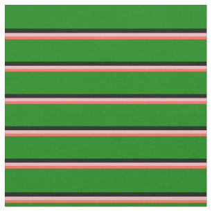 Tecido Padrão de Linhas Vermelhas, Rosas claro, Pretas e 