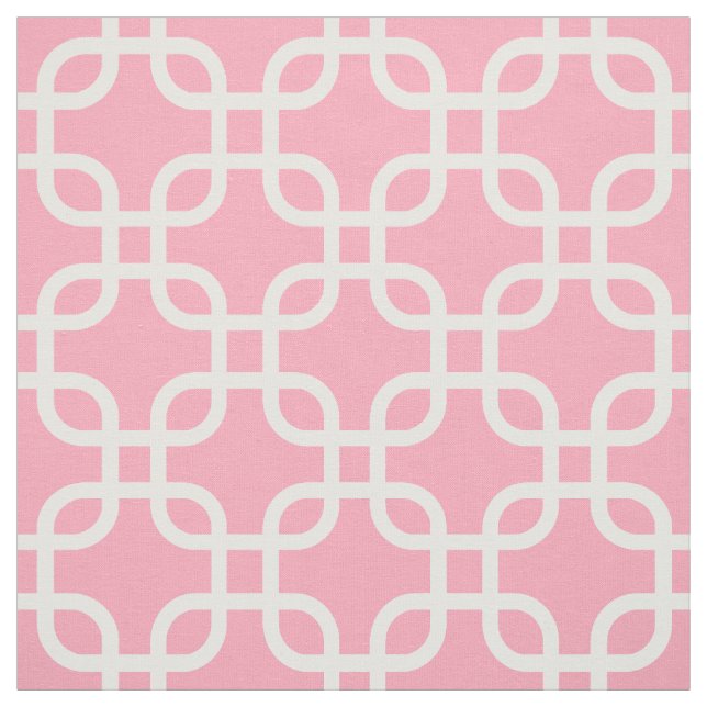 Tecido Padrão de Links Geométricos Cor-de-Rosa Esmagada (Modelo)