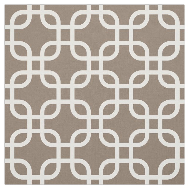 Tecido Padrão de Links Geométricos do Taupe (Modelo)