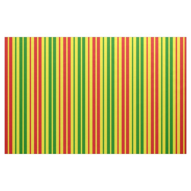 Tecido Padrão de Listras Amarelas Vermelhas e Verdes   (Fat Quarter)
