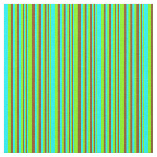 Tecido Padrão de listras de Chartreuse, Cyan e Brown