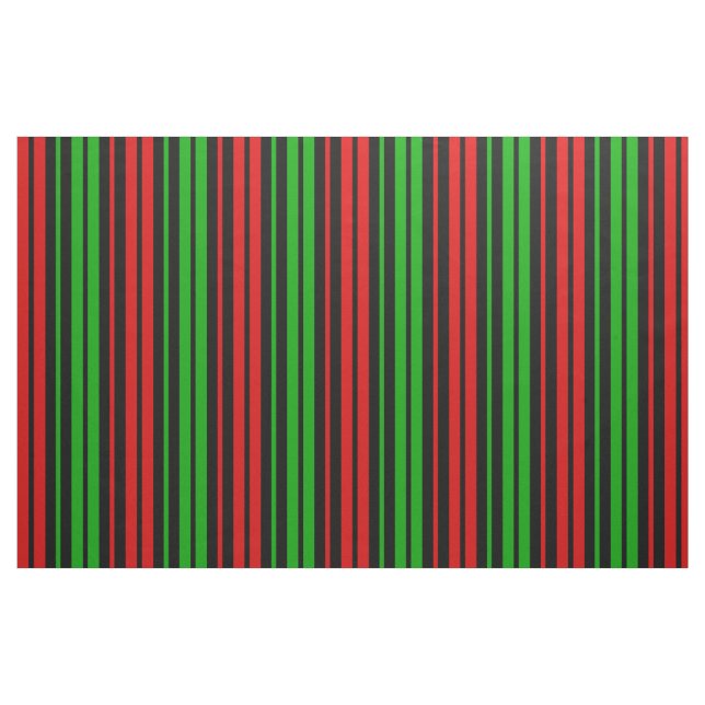 Tecido Padrão de Listras Pretas Vermelhas e Verdes   (Fat Quarter)