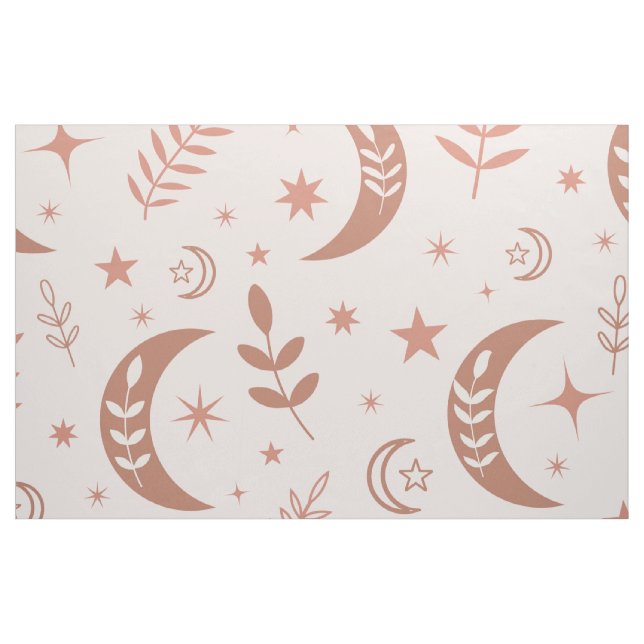 Tecido Padrão de lua de vassoura terrestre com estrelas e (Fat Quarter)