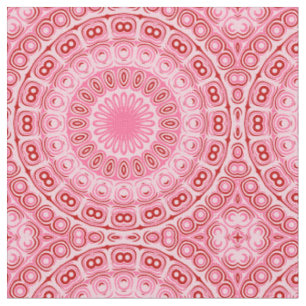 Tecido Padrão de Mandala Carmesim e Rosa