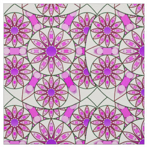 Tecido Padrão de mandala, lavanda, rosa, rosa-quente, br