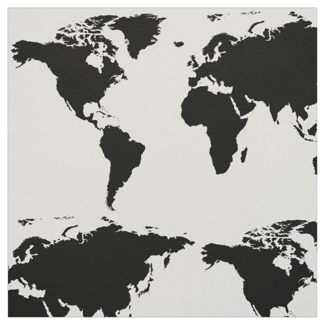 Tecido padrão de mapa do mundo preto e branco (Modelo)