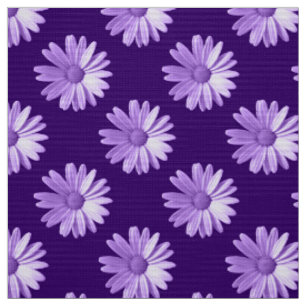 Tecido Padrão de margarida - Roxo profundo