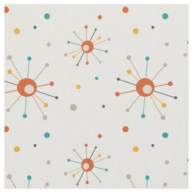 Tecido Padrão de Meio século de Starbursts Atômicos Amare (Detalhe)