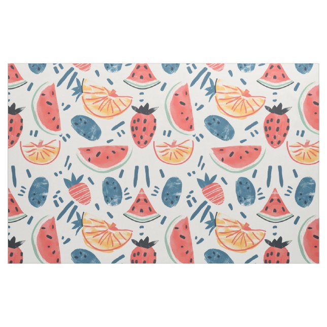 Tecido Padrão de Melancia | Casa de Frutas de Verão Sem C (Fat Quarter)