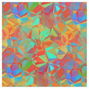 Tecido Padrão de Mosaico Geométrico Abstrato Colorido