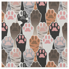 Tecido Padrão de muitas patas de gatos