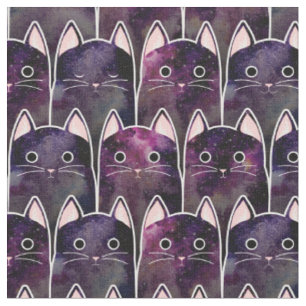 Tecido Padrão De Muitos Gatos Galáxicos