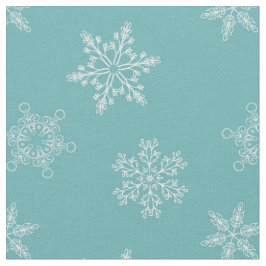 Tecido Padrão de Natal belo flocos de neve azuis