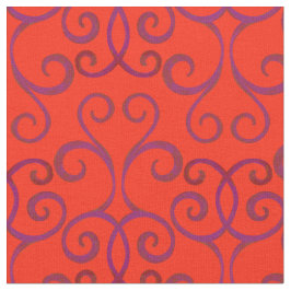 Tecido Padrão de Natal brilhante Red Swirly Damask Elegan