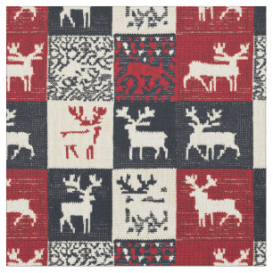 Tecido Padrão de Natal de Patchwork do Knit   Russo