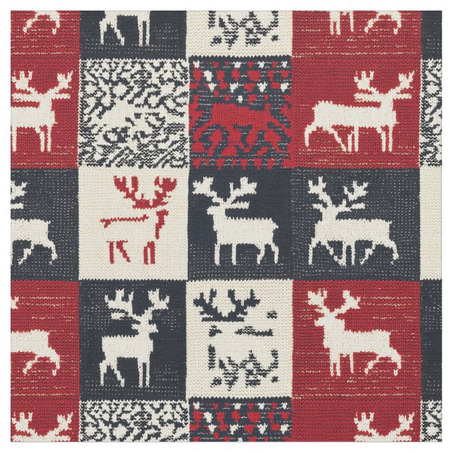 Tecido Padrão de Natal de Patchwork do Knit | Russo (Detalhe)