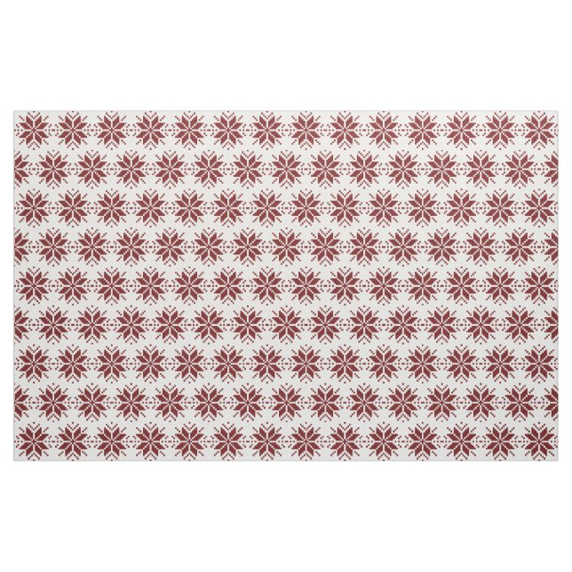 Tecido Padrão de Natal Nórdico Pixel Snowflake (Fat Quarter)