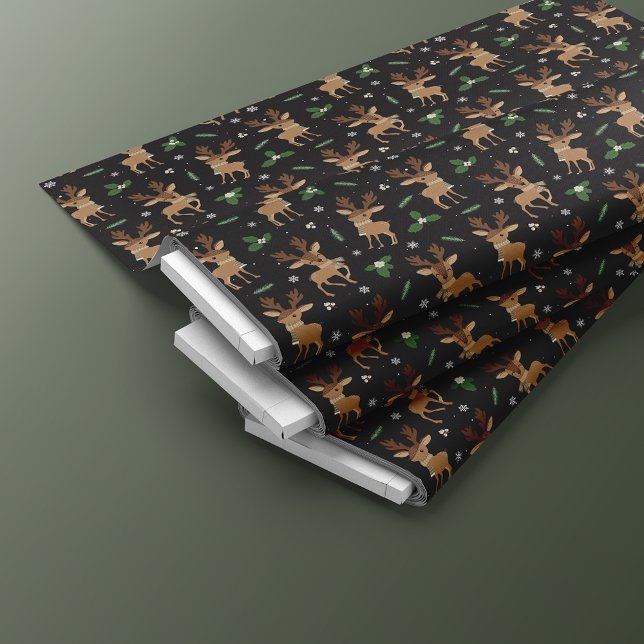 Tecido Padrão de Natal para "Bonitinha" | Preto (Criador carregado)