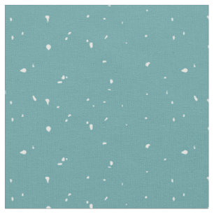 Tecido Padrão de neve branca adorável no fundo azul