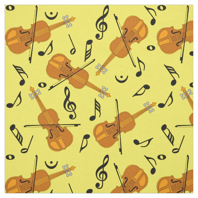 Tecido Padrão de Nota de Música Violin (Modelo)