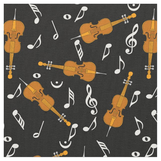 Tecido Padrão de Notas de Música Cellos (Detalhe)