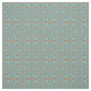 Tecido Padrão de Nouveau Deco de Turquesa Azul-Chic