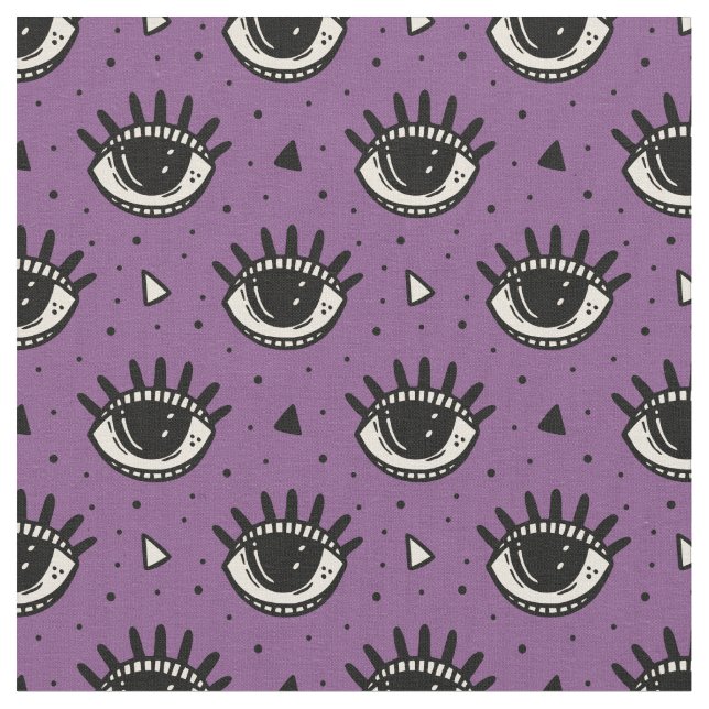 Tecido Padrão De Olhais Roxo Halloween (Detalhe)