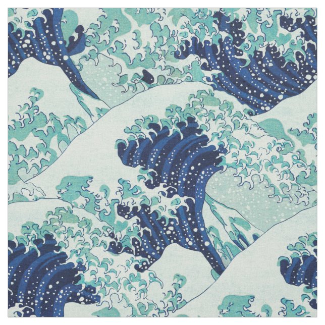 Tecido Padrão de Ondas Azuis Hokusai (Modelo)