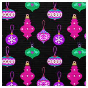 Tecido Padrão de Ornamento Antiquado em Rosa, Teal e Pret