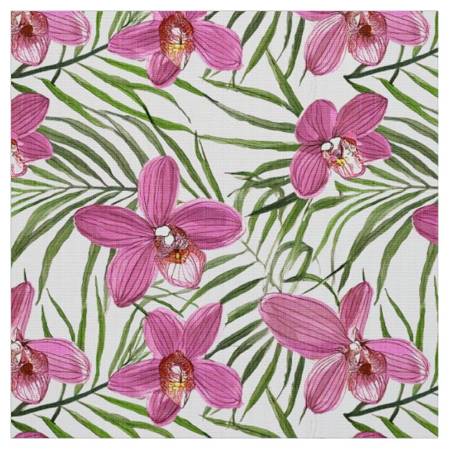 Tecido Padrão de orquídea rosa (Modelo)